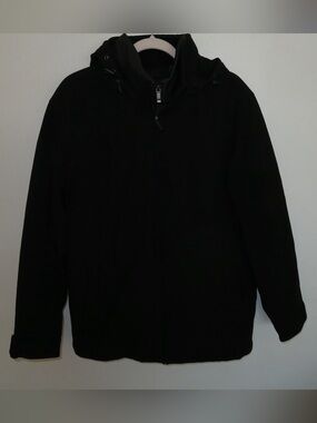 Black Hooded Zip Sweater - Heavy Duty Waterproof Classic Layer Winter Jacket